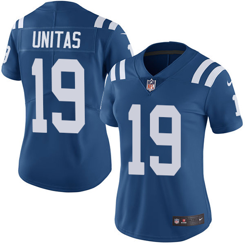 Indianapolis Colts 19 Limited Johnny Unitas Royal Blue Nike NFL Home Women JerseyVapor Untouchable jerseys